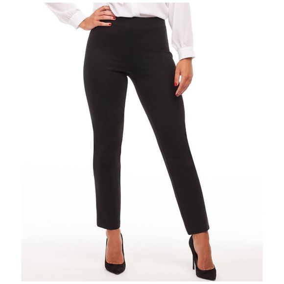 Spanx Trousers The Perfect Pants Slim Straight Ankle Crop Ponte Black Petite M - Picture 11 of 11